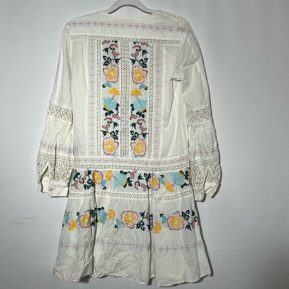 Tory Burch Rent the Runway White Embroidered Boho Dress Cotton Size XS $498 MSRP - Picture 5 of 14